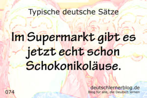 deutsche Sätze 074 im Supermarkt Schokonikoläuse deutschlernerblog 640